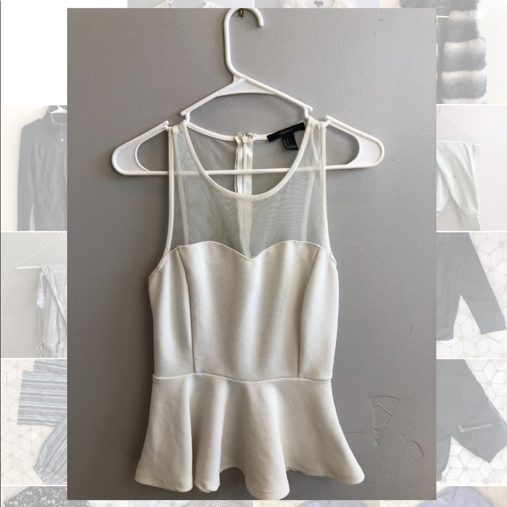 Forever 21 mesh tank top peplum top